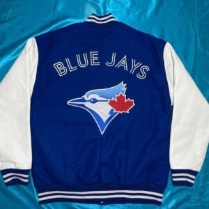 Blue White Toronto Blue Jays MLB Baseball Varsity Jacket