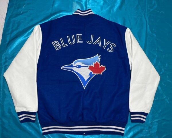 Blue White Toronto Blue Jays MLB Baseball Varsity Jacket