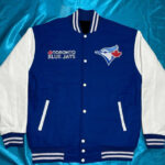 Blue White Toronto Blue Jays MLB Baseball Varsity Jacket