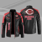 Cincinnati Reds Block Red Black MLB Leather Jacket
