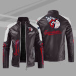Cleveland Guardians Block Maroon White Leather Jacket