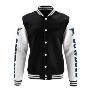 Dallas Cowboys Black White Varsity NFL Baseball Jacket