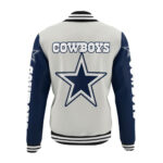 Dallas Cowboys Grey Navy Varsity NFL Baseball Jacket