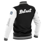 Detroit Tigers Black White Varsity MLB Baseball Jacket
