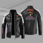 Florida Panthers Block White Black NHL Leather Jacket