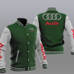 Green Grey Audi Car Baseball Varsity Jacket