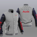 Grey Black Audi Car Baseball Varsity Jacket