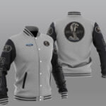 Grey Black Ford Shelby Car Baseball Varsity Jacket