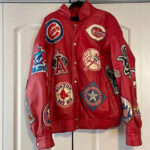 JH Design MLB Multi Team Red Leather Jacket