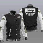 Jeep Car Color Black White Varsity Jacket