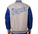 Kansas City Royals Gray And Blue Windbreaker Jacket