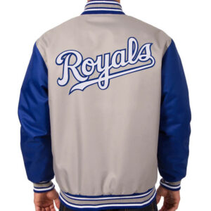 Kansas City Royals Gray And Blue Windbreaker Jacket
