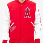 Los Angeles Angels Red And White Varsity Jacket