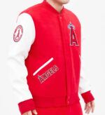 Los Angeles Angels Red And White Varsity Jacket