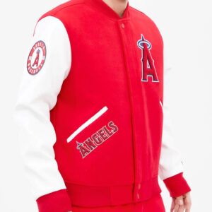 Los Angeles Angels Red And White Varsity Jacket