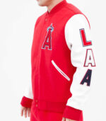 Los Angeles Angels Red And White Varsity Jacket