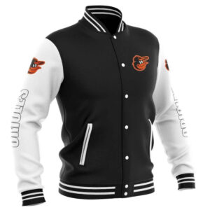 MLB Baltimore Orioles Black Baseball Varsity Jacket