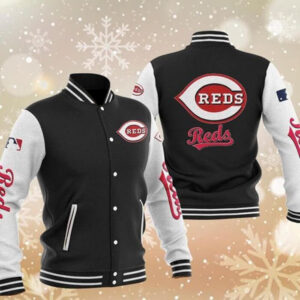 MLB Black Cincinnati Reds Baseball Varsity Jacket