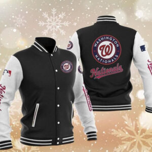 MLB Black Washington Nationals Baseball Varsity Jacket