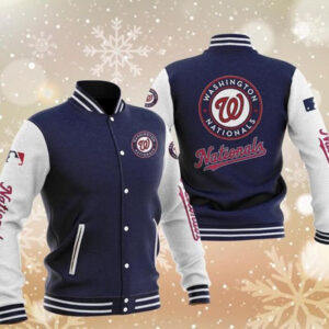 MLB Blue Washington Nationals Baseball Varsity Jacket