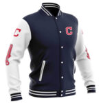 MLB Cleveland Indians Black Baseball Varsity Jacket