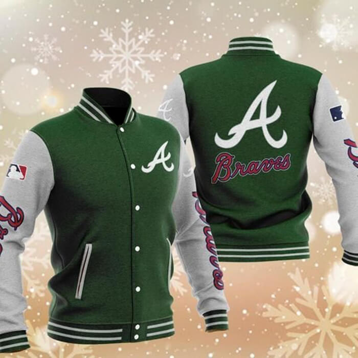 MLB Green Atlanta Braves Baseball Varsity Jacket MLB Green Atlanta Braves Baseball Varsity Jacket
