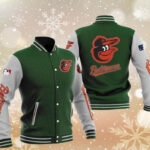 MLB Green Baltimore Orioles Baseball Varsity Jacket