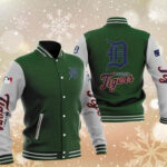 MLB Green Detroit Tigers Baseball Varsity Jacket