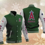 MLB Green Los Angeles Angels Baseball Varsity Jacket