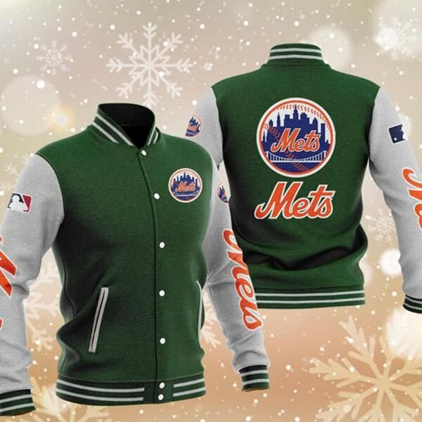MLB Green New York Mets Baseball Varsity Jacket