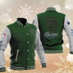 MLB Green San Diego Padres Baseball Varsity Jacket