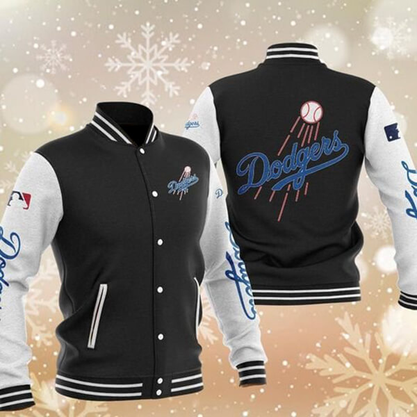 Los Angeles Dodgers Black MLB Baseball Varsity Jacket Los Angeles Dodgers Black MLB Baseball Varsity Jacket