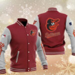 MLB Maroon Baltimore Orioles Baseball Varsity Jacket