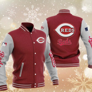 MLB Maroon Cincinnati Reds Baseball Varsity Jacket