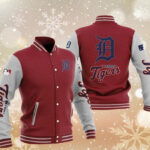 MLB Maroon Detroit Tigers Baseball Varsity Jacket