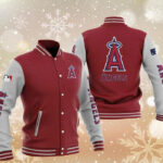 MLB Maroon Los Angeles Angels Baseball Varsity Jacket