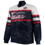 MLB Minnesota Twins Navy And Red Satin Jacket