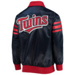 MLB Minnesota Twins Red Navy Satin Jacket
