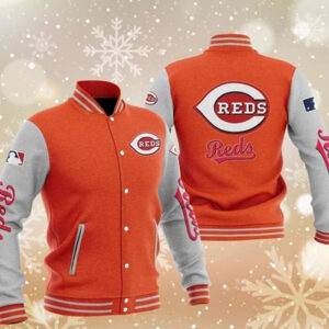 MLB Orange Cincinnati Reds Baseball Varsity Jacket