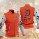 MLB Orange Detroit Tigers Baseball Varsity Jacket