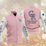 MLB Pink Colorado Rockies Baseball Varsity Jacket