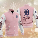 MLB Pink Detroit Tigers Baseball Varsity Jacket