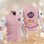 MLB Pink New York Mets Baseball Varsity Jacket