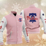 MLB Pink Philadelphia Phillies Baseball Varsity Jacket