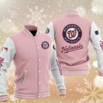 MLB Pink Washington Nationals Baseball Varsity Jacket