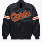 MLB Team Baltimore Orioles Black Satin Jacket