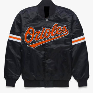 MLB Team Baltimore Orioles Black Satin Jacket