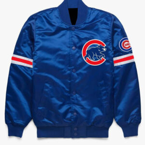 MLB Team Chicago Cubs Blue Satin Jacket