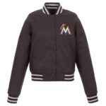 MLB Team Miami Marlins Charcoal Textile Jacket