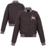MLB Team Miami Marlins Charcoal Textile Jacket